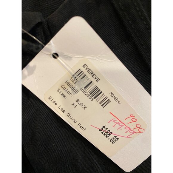 Monroe Women's Wide Leg Chino Pant Black Crop Ankle Length Size XS NWT $188 - Picture 9 of 10